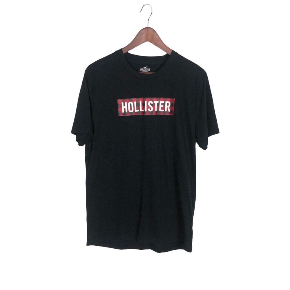Hollister Black Buffalo Red Short Sleeve Sleep Shirt Men's Size Large
